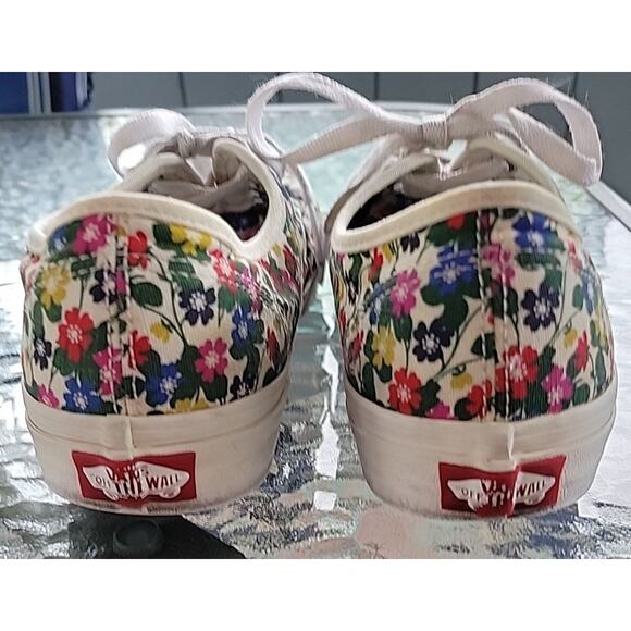 Vans Authentic Floral White Classic Canvas Skate Boat Shoes Women's Size 7.5 - Picture 4 of 6